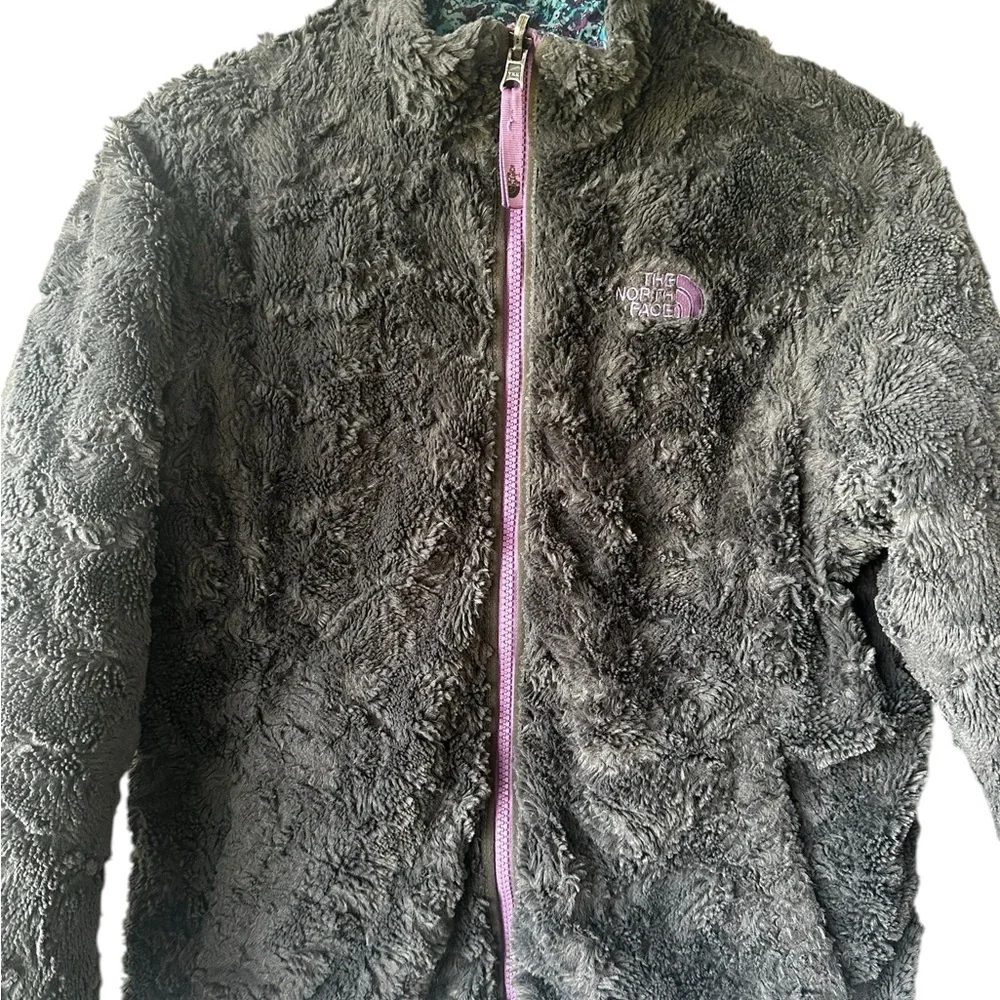 North Face Girls’ Reversible Mossbud Swirl Jacket Large
